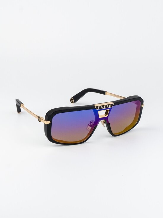 Philipp Plein Women Sunglasses Black Smoke Rainbow Mirror Pilot SPP008M 703V main image 12